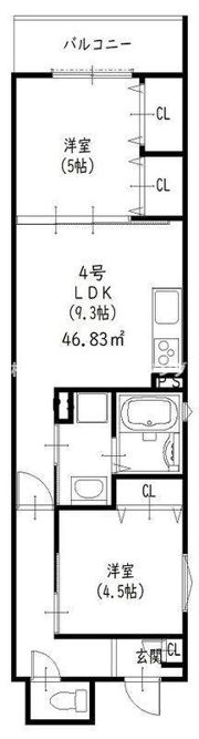 クリエオーレ下神田Ⅰの間取り画像