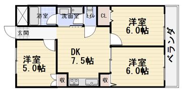 寺田ハイツの間取り画像