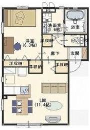 カーサドマーニAの間取り画像