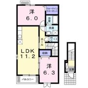 クレセント Ⅱの間取り画像