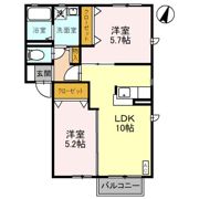 ヴィラ・ブルーノ Hの間取り画像