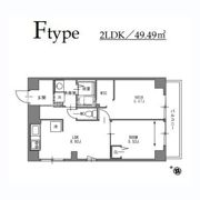静岡泉町エンブルコート8階2LDKの間取り画像