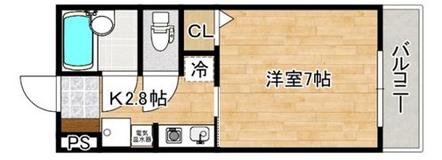 ベージュ緑井の間取り画像