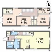 秋吉戸建シャーメゾンA?A号室の間取り画像