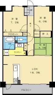 アルファスマートレインボー通りの間取り画像