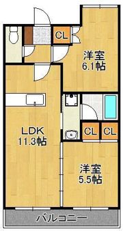 オークランドアサート木屋瀬の間取り画像