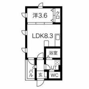 Caldo道徳公園 bの間取り画像
