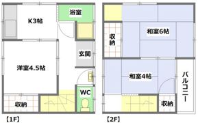 竹野内貸家の間取り画像
