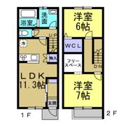 MAISONETTE LAND 寺本駅 Bの間取り画像