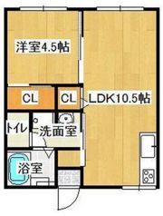 コーポ朝日B棟の間取り画像