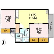 セジュール住吉Ⅱの間取り画像