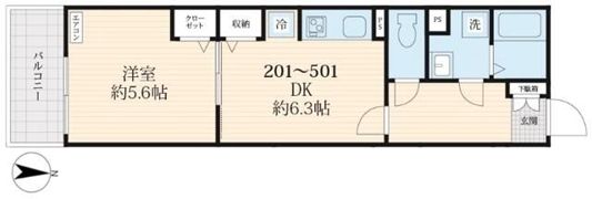 o－deru・北千住の間取り画像