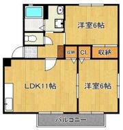 コーポ横代 A棟の間取り画像
