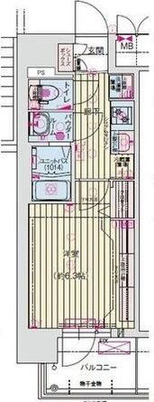 プレサンス京橋GREEN YARDアルミラの間取り画像