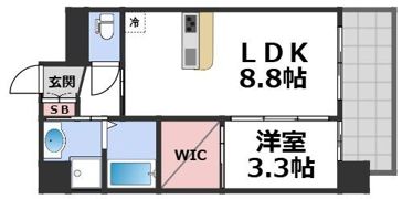 S-RESIDENCE難波西alterの間取り画像