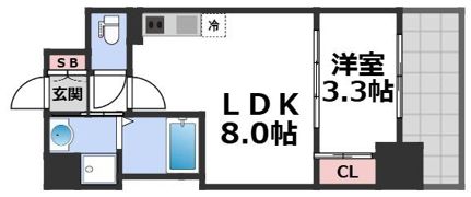 S-RESIDENCE難波西alterの間取り画像