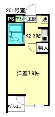 北町マンションK－1の間取り画像