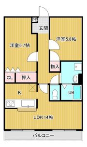 ハートフルマンションシャーレーの間取り画像