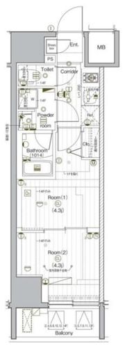 PREMIUM CUBE G 後楽園の間取り画像