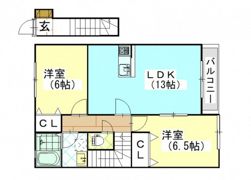 Riverside西大寺A棟の間取り画像