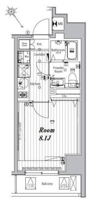 メイクスデザイン門前仲町リバープレイスの間取り画像