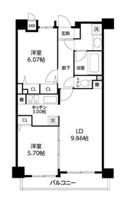 レジディア三軒茶屋Ⅱの間取り画像