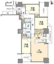 プラウドタワー梅田豊崎の間取り画像