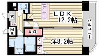 プレサンス神戸駅前グランツの間取り画像