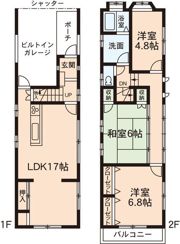 大切なペットと暮らせる賃貸戸建の間取り画像