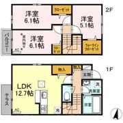 D-room塚原戸建 A棟の間取り画像