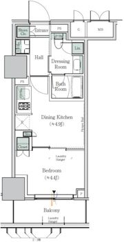 ONE ROOF RESIDENCE NISHINIPPORIの間取り画像