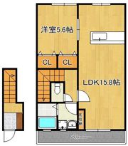 ルネス若園B棟の間取り画像