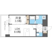 プレサンス京橋GREEN YARDアルミラの間取り画像