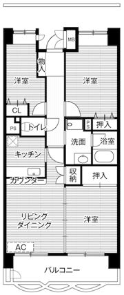 ビレッジハウス東松山タワー2号棟の間取り画像