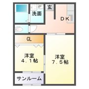 モンターニュB棟の間取り画像