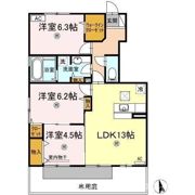 フォンターナ伏石Ⅱの間取り画像