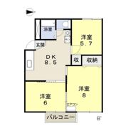 コーポ山陽C棟の間取り画像