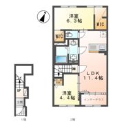 入間市狭山台 アパートB棟新築工事の間取り画像