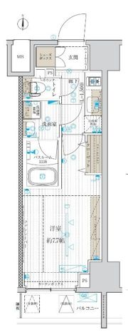 フュージョナル千住緑町の間取り画像