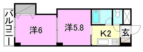 レーベン道後の間取り画像