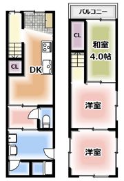 守口市藤田町5丁目貸家の間取り画像