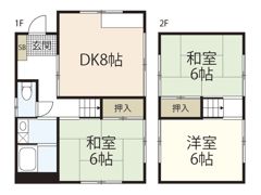 岡部哉慧貸家C棟の間取り画像