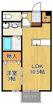スクールサイド若藤の間取り画像