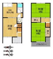 長尾家具町二丁目第二貸家の間取り画像