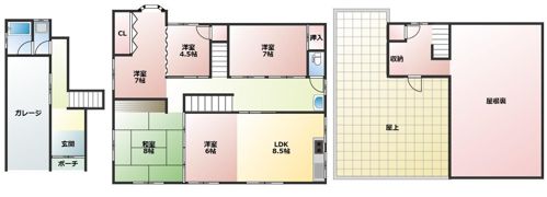 甲突町貸家の間取り画像