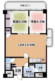 マンショングランメールの間取り画像