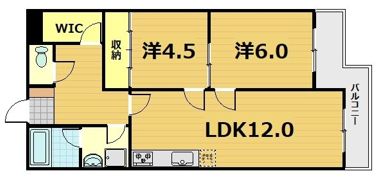 ビューハイツ京都山科（ベルヴィ52）の間取り画像
