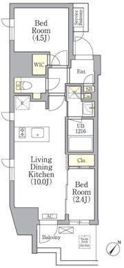 エル・セレーノ横浜関内プリマの間取り画像