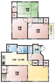 守山市勝部2丁目貸家の間取り画像