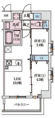 スプランディッドⅨの間取り画像